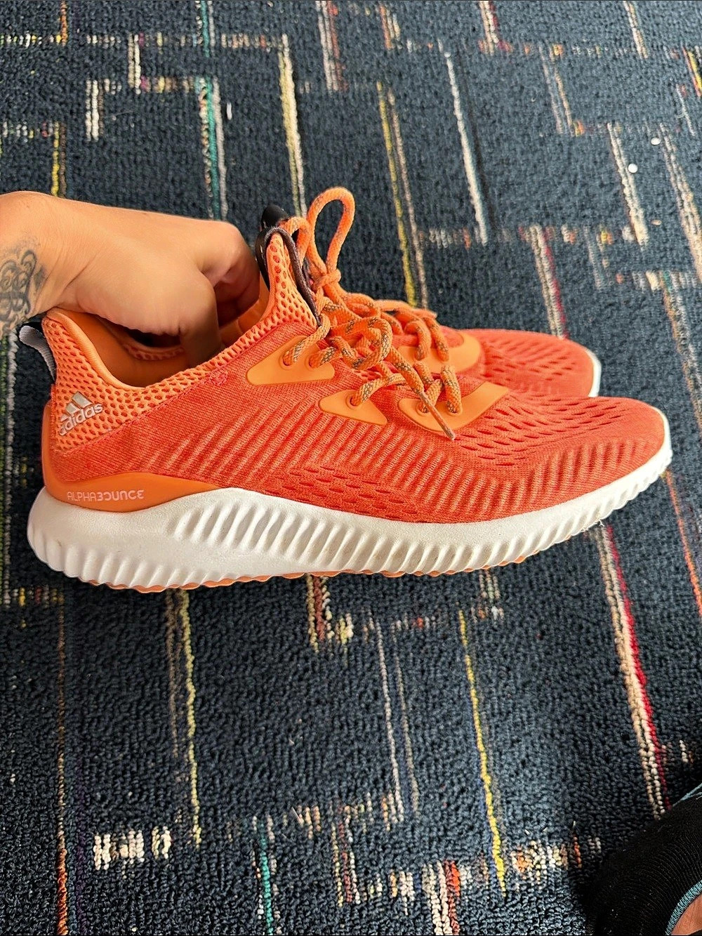 adidas Alphabounce Orange Athletic Shoes